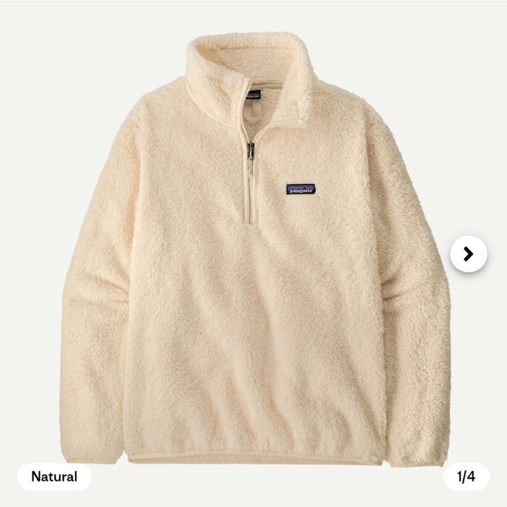 Patagonia Los Altos Quarter Zip Fleece Size M, Natural